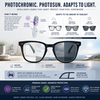 Women’s Oversized Blue Light Glasses with Photochromic Light-Adaptive Lenses, Anti-Reflective Optical Frame | Style 8048