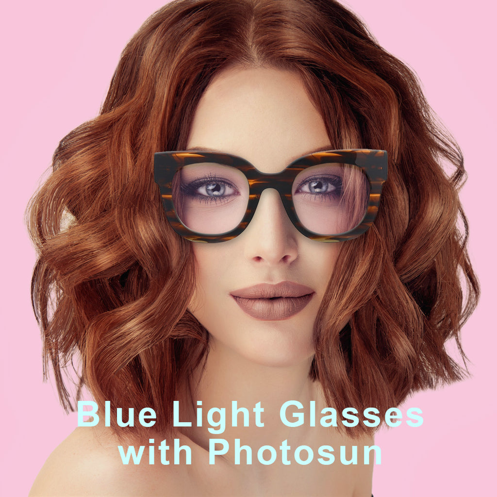 Blue Light Blocking Glasses – Photochromic Light-Adaptive Optical Frame | Style 8045
