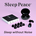 Sleep Peace™ Silicone Earplugs for Sleeping, Work, Study,Concerts, Swimming, Travel, Snoring /Black