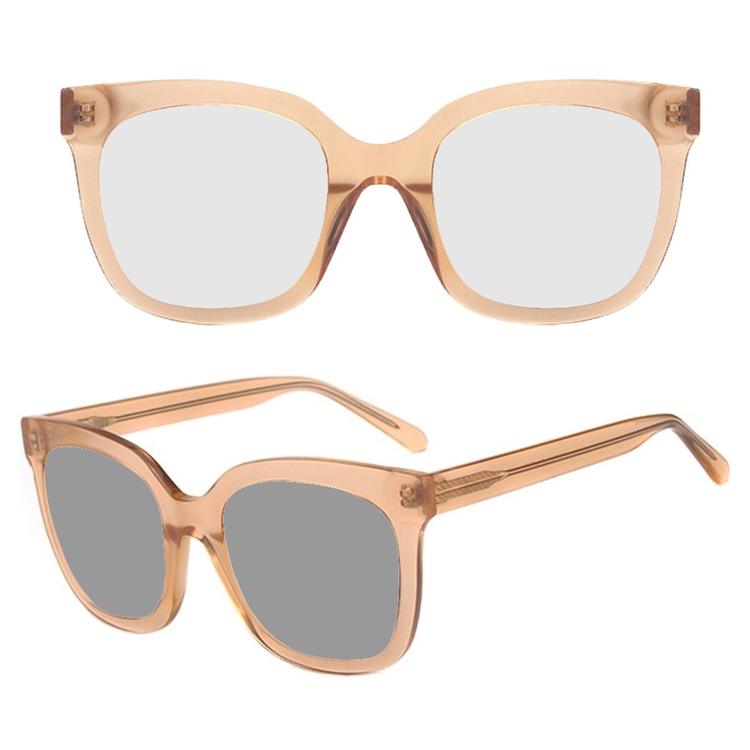 Oversized Blue Light Glasses: Photochromic Light-Adaptive Style 8048