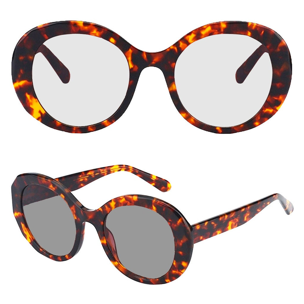 Black Round Blue Light Optical Fashion Glasses with Light Changing Sun Lenses /Style 8046
