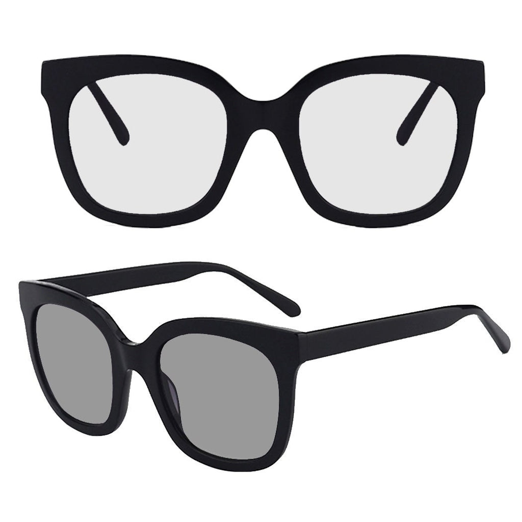 Oversized Blue Light Glasses: Photochromic Light-Adaptive Style 8048