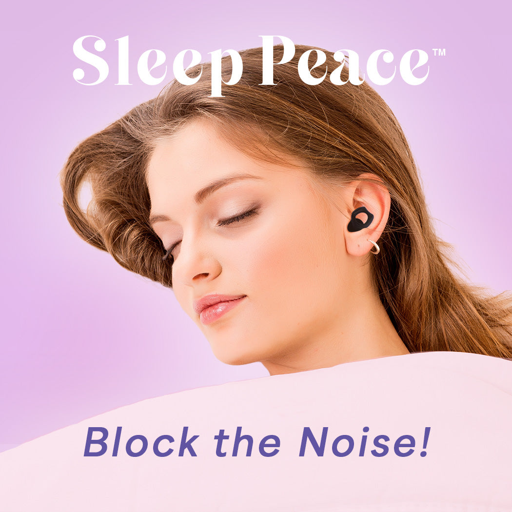 Sleep Sanctuary Kit™ combines Sleeping Mask™ 99.9% Blackout + Sleep Peace™ Earplugs, Combats Light and Noise